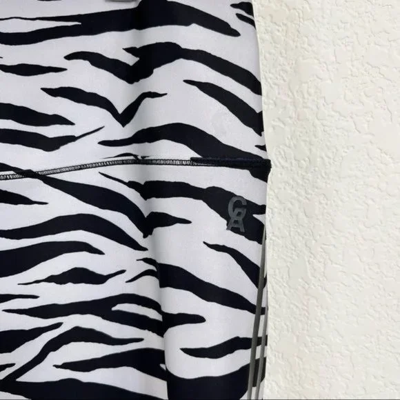 Good American Zebra Stripe Animal Print Tuxedo Tiger Leggings Sz 6 3XL XXXL - Picture 4 of 9